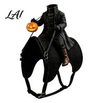 Be galvos raitelio augintinio apranga Katės kostiumas Helovinas 3D Juokingas raitelis su moliūgu Šventinis šunims Žibintas Reguliuojama petnešėlė Mažoms katėms Cosplay black