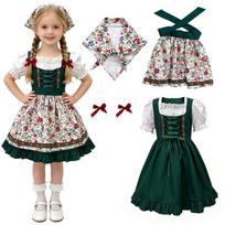 Girls Bavaria, floral dress Munich Oktoberfest children's costume 120 gray