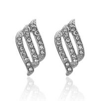 Original Earrings Made of Yellow Alloy with Imitation Precious Crystals sidabras