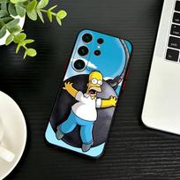 D-Simpsons animacinis telefono dėklas, skirtas Samsung S26, S25, S24, S23, S22, S21, S20, Plus, Fe, Lite, kitiems. Juodas dangtelis Samsung S235G blue