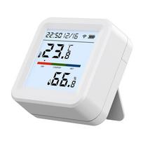 Smart WiFi Temperature & Humidity Sensor - Indoor Wireless Thermometer Hygrometer with Mobile Remote Monitoring white