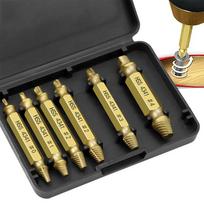 6pcs/Set Broken Screw Drilling Strip Set Broken Screw Extractor Rod Extractor Easy Removal Tool 6PCS/Set