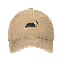 Cardigan Welsh Corgi  Baseball Cap Cotton Adjustable Unisex Casual Outdoor Fashion Hat 1pc beige