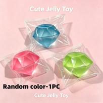 (HefengCL)Elastic Taba Crystal Diamond TPR Squishy, Cube Shape, Fun Squeeze Toy, Ideal Christmas Easter Birthday Party Gifts pink