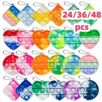 24/36/48 Pop Fidget Toys Bulk Its Party Favors for Kids Mini Pop Keychain It Fidget Toy Small Fidgets for Classroom Prizes 36 Pcs multi