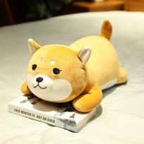 New Huge 35/75Cm Lovely Corgi & Shiba Inu Dog Plush Toys Kawaii Lying Husky Pillow Stuffed Soft Animal Dolls Children Baby Gift 65cm yellow