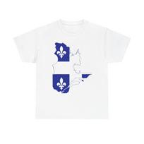 Flag-map of Quebec (Canada) T-Shirt XXXL white