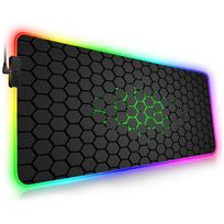 LED Lighting RGB Mouse Pad E-sports Game Keyboard Pad Table Mats Geometric Hexagons Deskmat Laptop Accessories Mousepad Gamer RGB250x350x3mm black