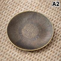 Alloy Coasters Decorative Zen Antique Design Kung Fu Teacup Mat Non-Slip Coffee Pad for Housewarming Gift Tea Ceremony A2 gray