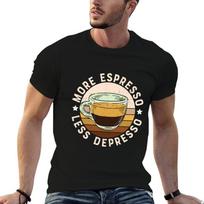 More Espresso Less Depresso T-Shirt g man t shirts for men funny t shirts man t shirt man luxur XXXXL