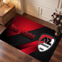 AZ Alkmaar Custom Crystal Velvet Rug, Personalized Name Text Print, Football Logo Soft Non‑Slip Floor Mat Home Decor Gift 40cmx60cm brown