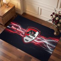 AZ Alkmaar Custom Crystal Velvet Rug, Personalized Name Text Print, Football Logo Soft Non‑Slip Floor Mat Home Decor Gift 50cmx80cm