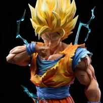 Dragon Ball 30cm Super Saiyan 2 Son Goku Premium Version Light-Up Action Figure Anime Model Toy With Base Home Ornament Boy Gift brown