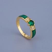 Exquisite Green Handmade Enamel Ladies Jewelry-Anniversary Gift-couple Ring US-10 žalia