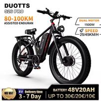 DUOTTS S26 E-Bike 1500W Motor 48V 20AH Battery Hydraulic Braking Electric Bicycle 26-Inch Fat Tire All-Terrain Electric Bike