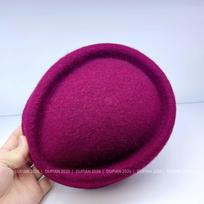 Simple medicine box hat women's autumn and winter fashion wool knitted beret elegant versatile top hat tide M（56-58cm） pink