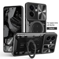 Oppo Reno 13F 5G dėklas CPH2699 Tvirtas šarvuotas galinis dangtelis Reno13 F Reno13F 4G CPH2701 6.67  Automobilinis magnetinis laikiklis žiedas Coque For Reno 13F gray