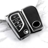 For Toyota Verso Yaris Aygo Scion TC IM Auris Corolla Avensis Auto Shell Fob 2/3/4 Button TPU Car Key Case Cover Accessories 4 buttons juoda