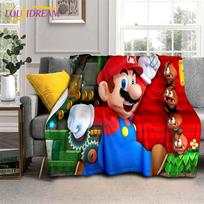 Mario Bros 3D spausdintas meninis vilnos pledas lovoms, žygiams, iškyloms, storas pledas, madingas lovatiesės pledas, vilnos mesti pledas 75x90cm
