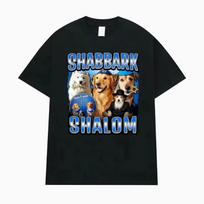 Vintage Classic Shabbark Shalom Jewish Dog Print T-Shirt Men Women Oversized Loose Short Sleeve T Shirts Casual Fashion T-Shirts XXXXXL juoda