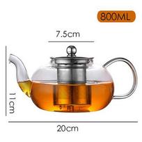 600/800ml Karščiui atsparus stiklinis arbatinukas Gėlių arbatos rinkinys virdulys Kavos arbatos puodas Gėrimų rinkinys Nerūdijančio plieno sietelis Arbatinukas brown