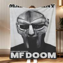 hiphop artist MF DOOM Throw Soft Coral Fleece Blanket 310gsm Fluffy Warm Throw for Sofa Bed Couch Bedroom Decor 100x125cm gray