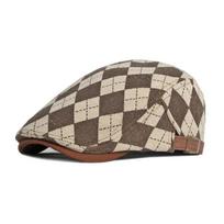 Pavasarinės ir vasarinės medvilninės languotos kepurės-beretės vyrams ir moterims 116 55-60cm wear ruda
