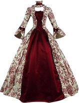 Nauja Helovino viduramžių suknelė: Retro Viktorijos laikų Teismo Suknelė su Varpelio Rankovėmis Medium raudona