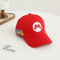 Super Mario Bros Vaikų kepuraitė su apsauga nuo saulės ir ventiliacija Medvilninė medžiaga Vasaros veiklai Red red