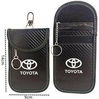 Automobilio rakto dėklas Signalų blokavimo krepšys RFID apsaugotas skyrius Toyota Corolla Yaris Prius CHR Aygo Camry Auris Avensis Land Cruiser 4 RB4 black