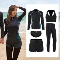 UV Protection Long Sleeve Rash Guard Set Snorkeling Diving Swimming Family Matching Outfits XL black