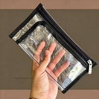 Waterproof PVC Passport & Ticket Holder Premium Clear Multi Colors Available Durable Travel Document Case for Cruise Trips A2 black