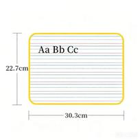 Reusable Whiteboard Four Lines Three Grids Lined Dry Erase Board for Office Work Classroom Teaching Use geltona