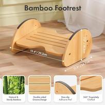 Reguliuojamas bambukinis kojų atrama stalui po kėde Ergonomiška biuro kojų kėdutė Natūralaus medžio kojų atrama Prieš kryžiuojant kojas Natural Wood beige