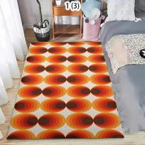 Brown Orange Retro Mid Century Rug Geometric Design Rug Durable Vintage Inspired Floor Mat Doormat Boho Chic Home Accent 40x60CM gray