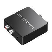 Analoginis į skaitmeninį garso keitiklis ADC 3,5 mm Aux+L/R RCA į Toslink/koaksialinį skaitmeninio garso keitiklis Stereo garsas į skaitmeninį garsą juoda