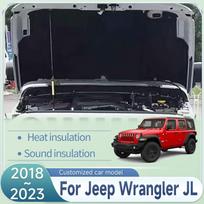 Variklio dangčio garso izoliacijos kilimėlis Jeep Wrangler JL 2018 2019~2023 m. Karščio izoliacijos medvilnės uždangalas Garso izoliacijos kilimėlis Automobilio interjero aksesuaras Karščio skydai 2