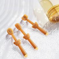 3pcs/set Pet Toothbrush Purple Cat Silica Gel Brush Clear Up Bad Breath Tartar Teeth Care Dog Cat Cleaning Mouth Dogs Supplies beige