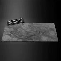 Dark Marble Vein Xxl Gaming Mousepad Subtle Stone Pattern Stitched Edge NonSlip Desktop Table Mat 800x300x2mm black