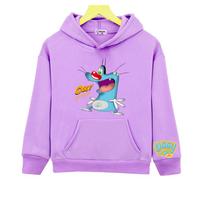 Oggy ir Tarakonai Berniukų Hoodies Komiksai Patogūs berniukų/mergaičių Pavasaris Ruduo Nauji Vaikų Hoodies Šilti džemperiai Kawaii Sportinė apranga 150 pink