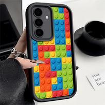 Telefono dėklas, skirtas Samsung Galaxy A17 A16 A15 A14 A13, madingas kaladėlių raštas A56 A36 A26 A55 A35 A25 A54 A34 A24 A53 A33 A2 Samsung A07 blue