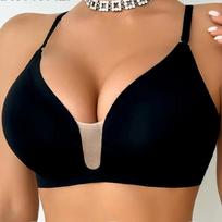 Moterims daugiafunkcinė grožio nugaros liemenėlė Seksuali atviru nugara petnešėlėmis liemenėlė Didelio dydžio Push-up liemenėlė M beige