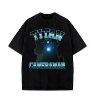 Skibidi Toilet Titan Cameraman Vintage Style Graphic Design Unisex T-shirt S black