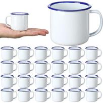 Mini Enamel Camping Coffee Mugs 4Oz Metal Small Classic Portable White Campfire Mugs Bulk Vintage Cups for Coffee Tea Milk 4oz 10PCS white