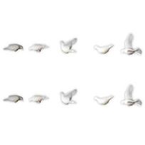 Mini White Doves Bulk for Crafts,Miniature Birds Figurine Sand Table Layout Wedding Cake Decorations Mother Day Gift S white