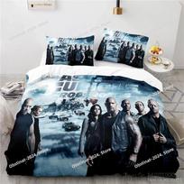 3D Printed Fast and Furious Love Child Duvet Cover Set HD Comforter Cover Bedclothes for Kids Bedding Sets Bedroom Decor EU Single 135*200cm/53x79in 3pcs gray