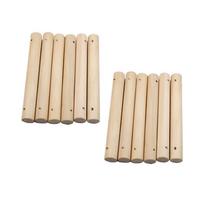 25 vnt. 1,5x10 cm tvirti mediniai apvalūs strypai su 3 mm skylute naminių gyvūnėlių kopėčioms, „pasidaryk pats“ projektams, medžio apdirbimo pomėgio reikmenys beige