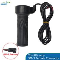 Electric Bicycle Twist Throttle Hall Sensor Turn Handle Accelerator 1.5m for Electric Scooter Ebike E-bike Motorcycle Tricycle Throttles 2 Throttle SM3 Female