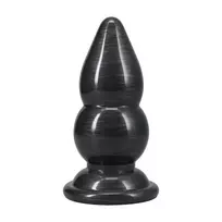 Double Payload Gun Metal - Rippled Intimate Plug, Large Size, 6.25in
