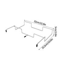 Outdoor Picnic Trash Bag Holder Camping Supplies Foldable Stainless Steel Camping Shelf Kitchen Trash Organizer Rack white